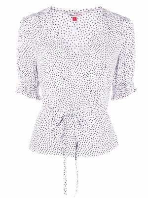 

Dot-print V-neck wrap blouse, Tommy Jeans Dot-print V-neck wrap blouse