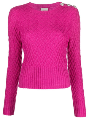 

Chevron-knit buttoned jumper, LIU JO Chevron-knit buttoned jumper