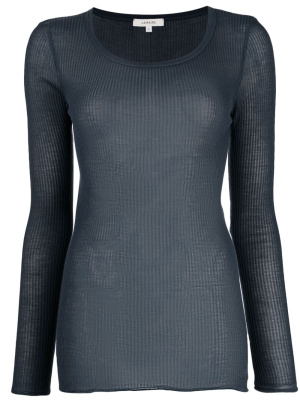 

Ribbed-knit long-sleeved silk top, Lemaire Ribbed-knit long-sleeved silk top
