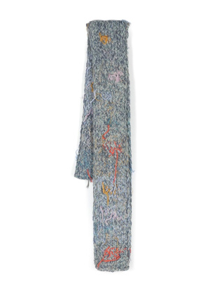 

Threaded chunky-knit rectangle scarf, Maison Margiela Threaded chunky-knit rectangle scarf