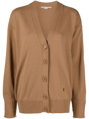 

Iconic logo-appliqué virgin-wool cardigan, Stella McCartney Iconic logo-appliqué virgin-wool cardigan