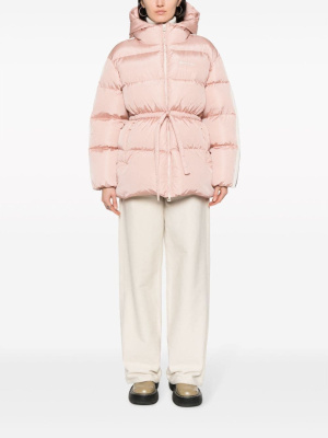

Drawstring hooded puffer jacket, Palm Angels Drawstring hooded puffer jacket
