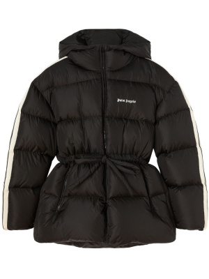 

Logo-embroidery hooded padded jacket, Palm Angels Logo-embroidery hooded padded jacket