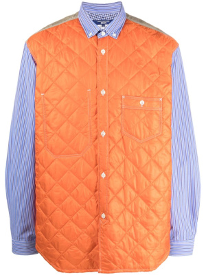 

Quilted-panel striped shirt, Junya Watanabe Quilted-panel striped shirt