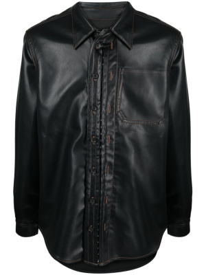 

Logo-patch spread-collar shirt, Y/Project Logo-patch spread-collar shirt