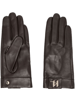 

Logo-plaque leather gloves, Karl Lagerfeld Logo-plaque leather gloves