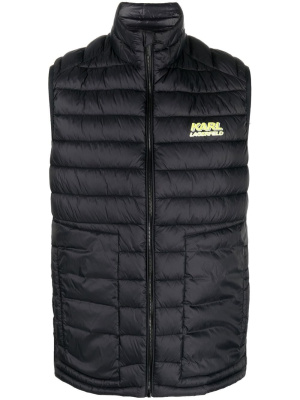 

Padded logo-patch gilet, Karl Lagerfeld Padded logo-patch gilet
