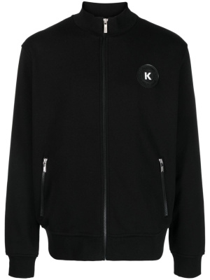 

Logo-patch zip-up cardigan, Karl Lagerfeld Logo-patch zip-up cardigan