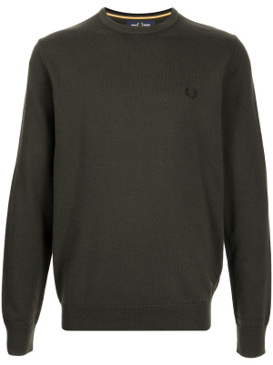

Logo-embroidered crew neck jumper, Fred Perry Logo-embroidered crew neck jumper