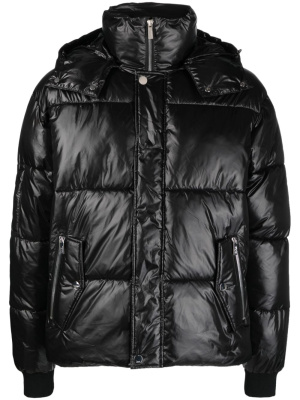 

High-shine hooded padded jacket, Karl Lagerfeld High-shine hooded padded jacket