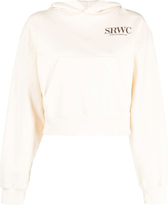 

Logo-print cotton hoodie, Sporty & Rich Logo-print cotton hoodie