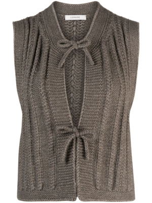 

Front-tie ribbed-knit vest, Lemaire Front-tie ribbed-knit vest