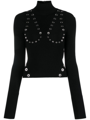 

Eyelet-embellished knitted top, Off-White Eyelet-embellished knitted top