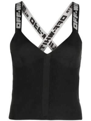 

Logo-tape knitted top, Off-White Logo-tape knitted top