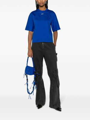 

Logo-embroidered cropped T-shirt, Off-White Logo-embroidered cropped T-shirt