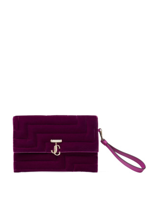 

JC Square Avenue velvet clutch, Jimmy Choo JC Square Avenue velvet clutch