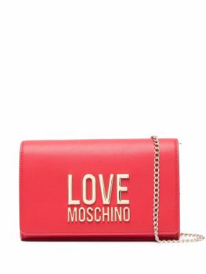 

Logo-plaque clutch bag, Love Moschino Logo-plaque clutch bag