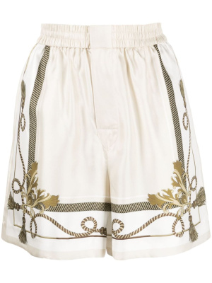 

Baroque-print silk shorts, Alexander Wang Baroque-print silk shorts