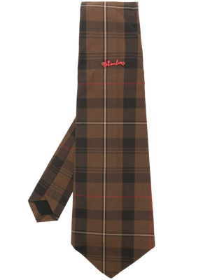 

Logo-plaque checked tie, Bimba y Lola Logo-plaque checked tie