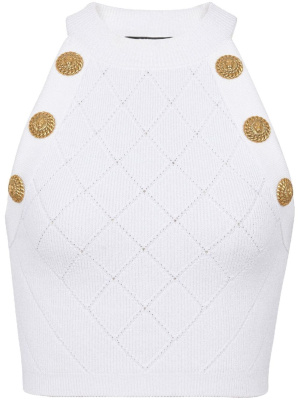

Round-neck cropped top, Balmain Round-neck cropped top