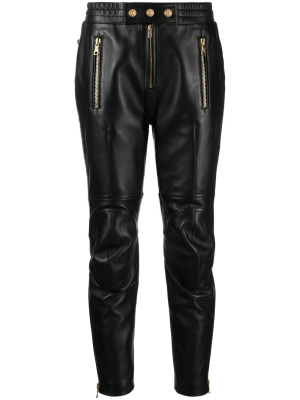 

Slim-fit leather trousers, Balmain Slim-fit leather trousers