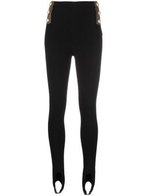 

Button-embellished stirrup leggings, Balmain Button-embellished stirrup leggings
