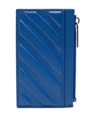 

Diag-stripe embossed cardholder, Off-White Diag-stripe embossed cardholder