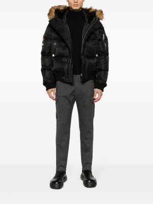 

Logo-patch hooded down jacket, Dsquared2 Logo-patch hooded down jacket