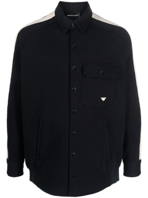 

Logo-embroidered shirt jacket, Emporio Armani Logo-embroidered shirt jacket