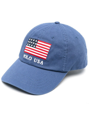 

USA-flag detail baseball cap, Polo Ralph Lauren USA-flag detail baseball cap