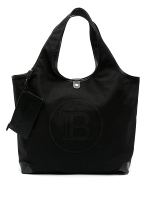 

Logo-embroidered cotton tote bag, Balmain Logo-embroidered cotton tote bag
