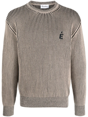 

Logo-patch striped jumper, Etudes Logo-patch striped jumper
