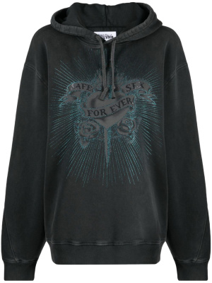 

Crystal-embellished cotton hoodie, Jean Paul Gaultier Crystal-embellished cotton hoodie