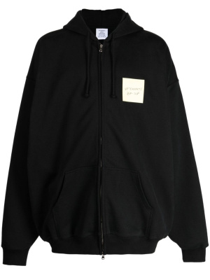 

Logo-print zip-up hoodie, VETEMENTS Logo-print zip-up hoodie