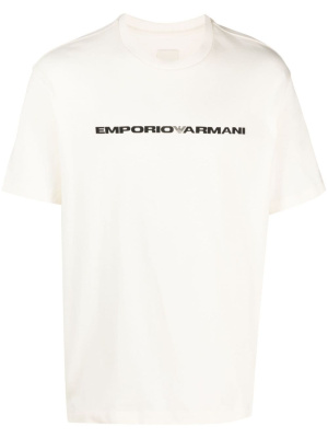 

Logo-print cotton T-shirt, Emporio Armani Logo-print cotton T-shirt