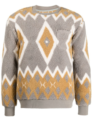 

Geometric-print crew-neck sweatshirt, BEAMS PLUS Geometric-print crew-neck sweatshirt
