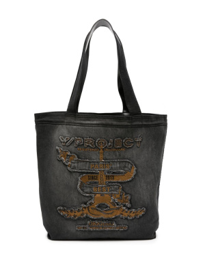 

Paris' Best distressed denim tote bag, Y/Project Paris' Best distressed denim tote bag