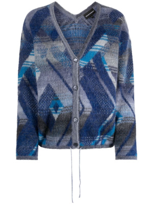 

Brushed-knit jacquard cardigan, Emporio Armani Brushed-knit jacquard cardigan