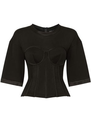 

Short-sleeved bralette-effect blouse, Dolce & Gabbana Short-sleeved bralette-effect blouse