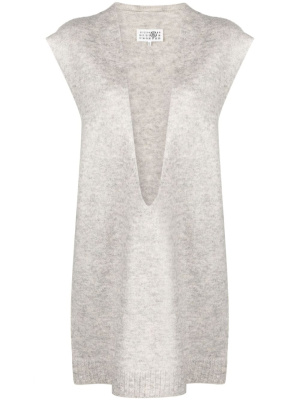 

Plunging U-neck knitted top, MM6 Maison Margiela Plunging U-neck knitted top