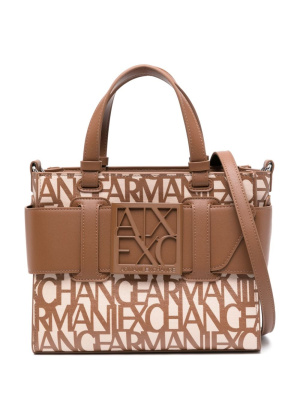 

Logo-plaque zip-fastening tote bag, Armani Exchange Logo-plaque zip-fastening tote bag