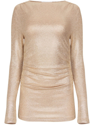 

Draped-design metallic-finish top, Nina Ricci Draped-design metallic-finish top