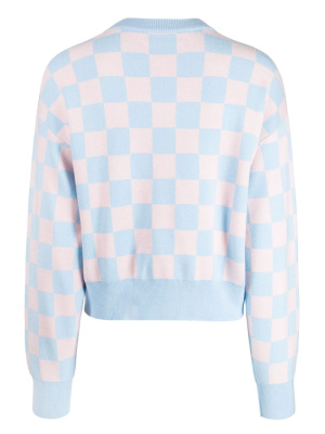 

Check-pattern crew-neck jumper, CHOCOOLATE Check-pattern crew-neck jumper