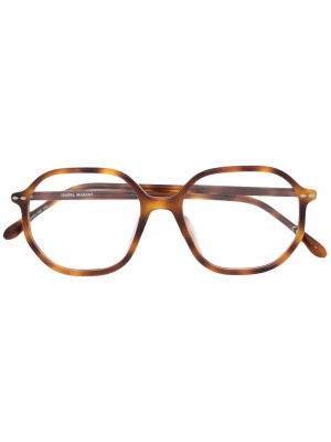 

Tortoiseshell-effect logo glasses, Isabel Marant Eyewear Tortoiseshell-effect logo glasses