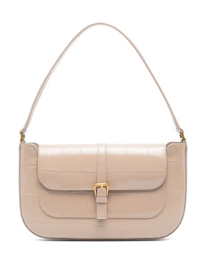 

Miranda crocodile-embossed leather shoulder bag, BY FAR Miranda crocodile-embossed leather shoulder bag