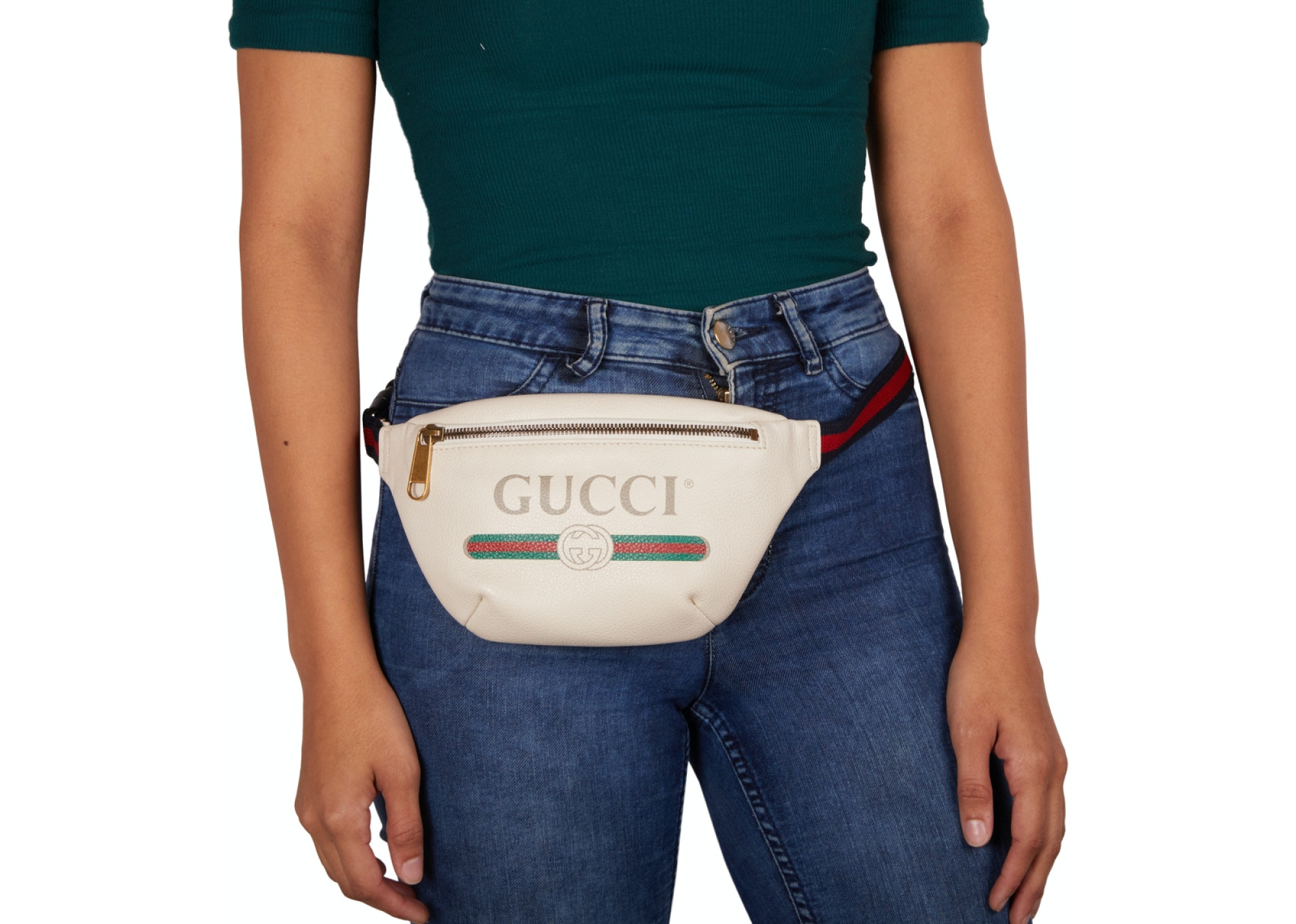 Gucci Print Belt Bag Vintage Logo Small White