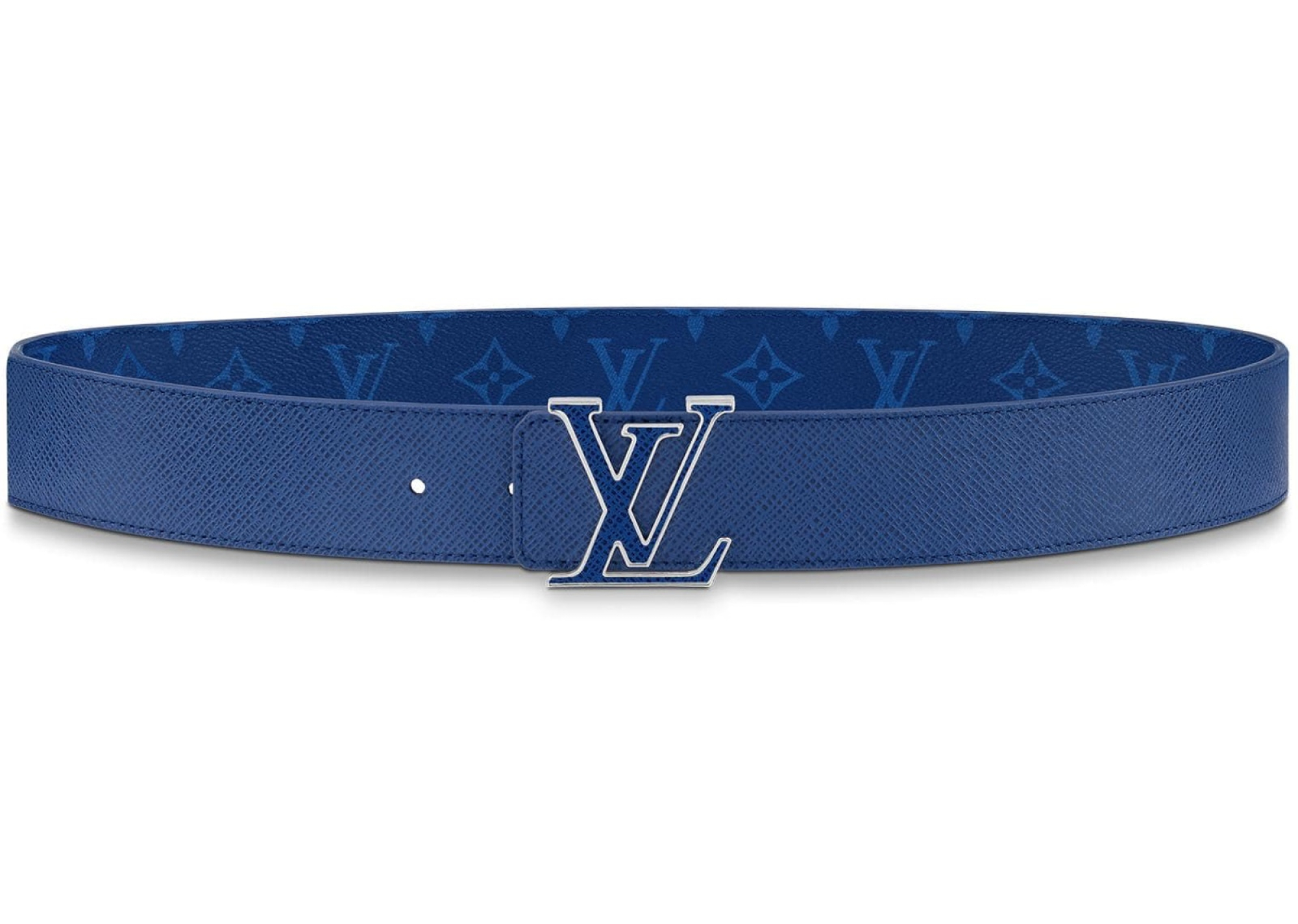 Louis Vuitton LV Initiales Reversible Belt Monogram Cobalt Taiga 40MM Blue  for Men
